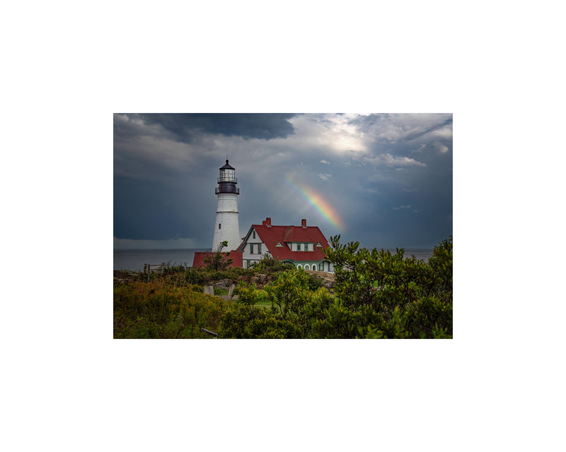 Portland Head Light Rainbow, September 6 2021