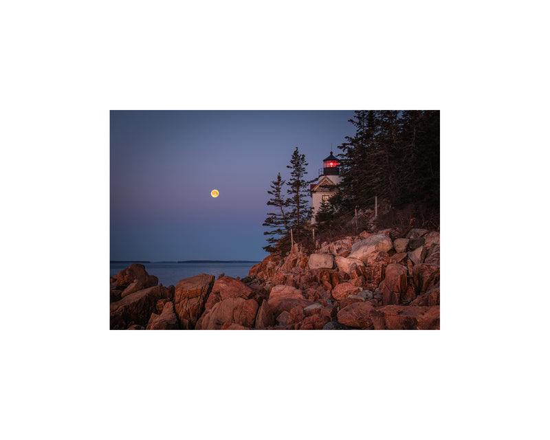 Bass Harbor Light Moonset, February 25 2024