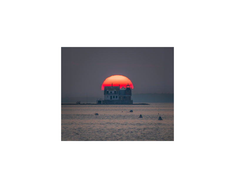 Rockland Breakwater Smoky Sunrise, July 27 2024