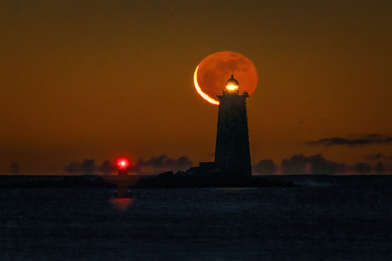 Whaleback Light Moonrise, November 29 2024